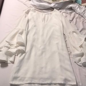 White bell sleeve dress